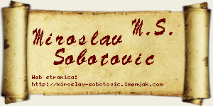 Miroslav Šobotović vizit kartica